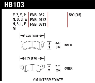 Picture of Hawk Performance HAWK HT-10 Brake Pad Sets - HB103S.590