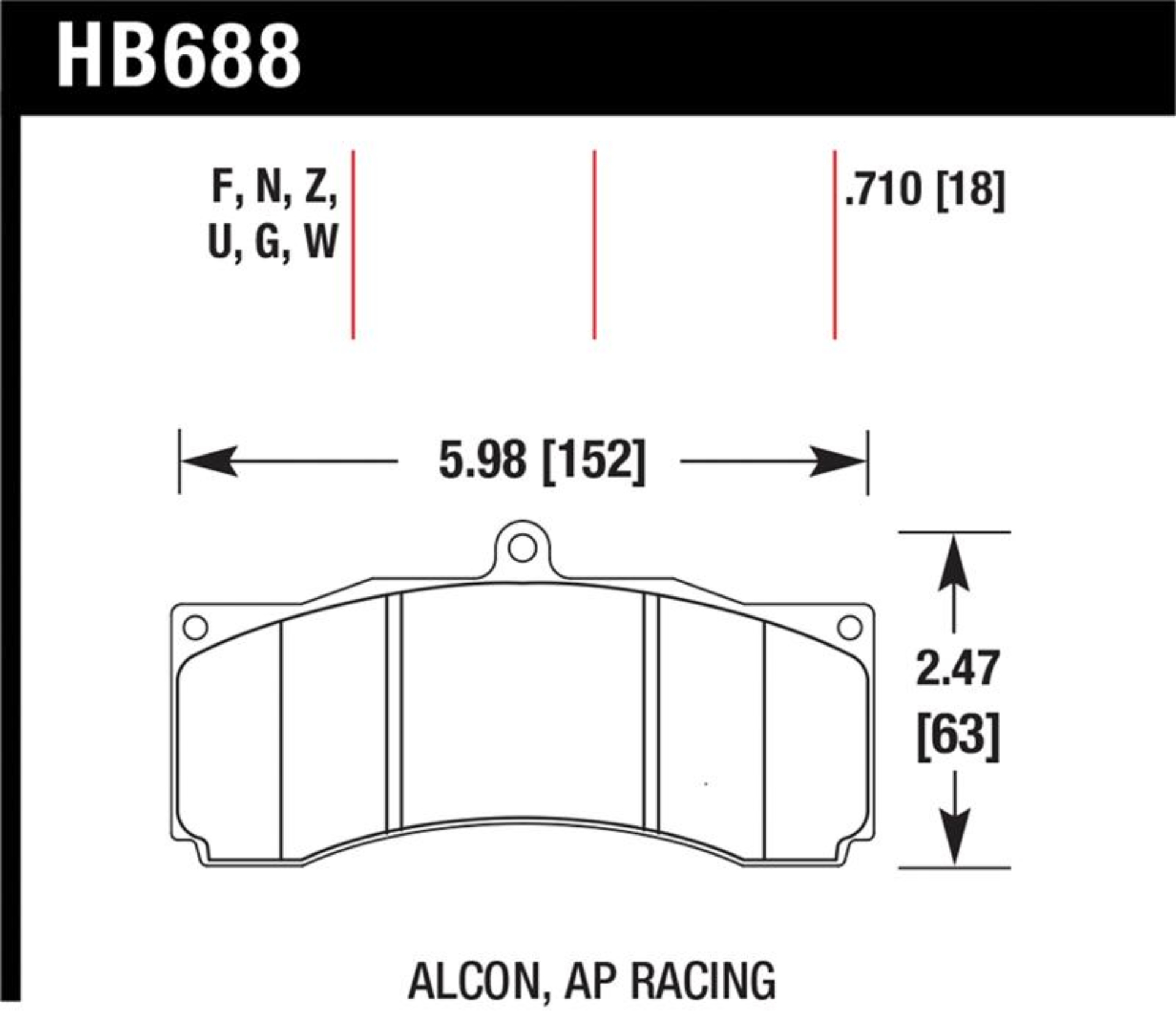 Picture of Hawk Performance HAWK Ceramic Brake Pad Sets Front - HB688Z.710