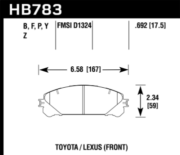 Picture of Hawk Performance HAWK Ceramic Brake Pad Sets - HB783Z.692