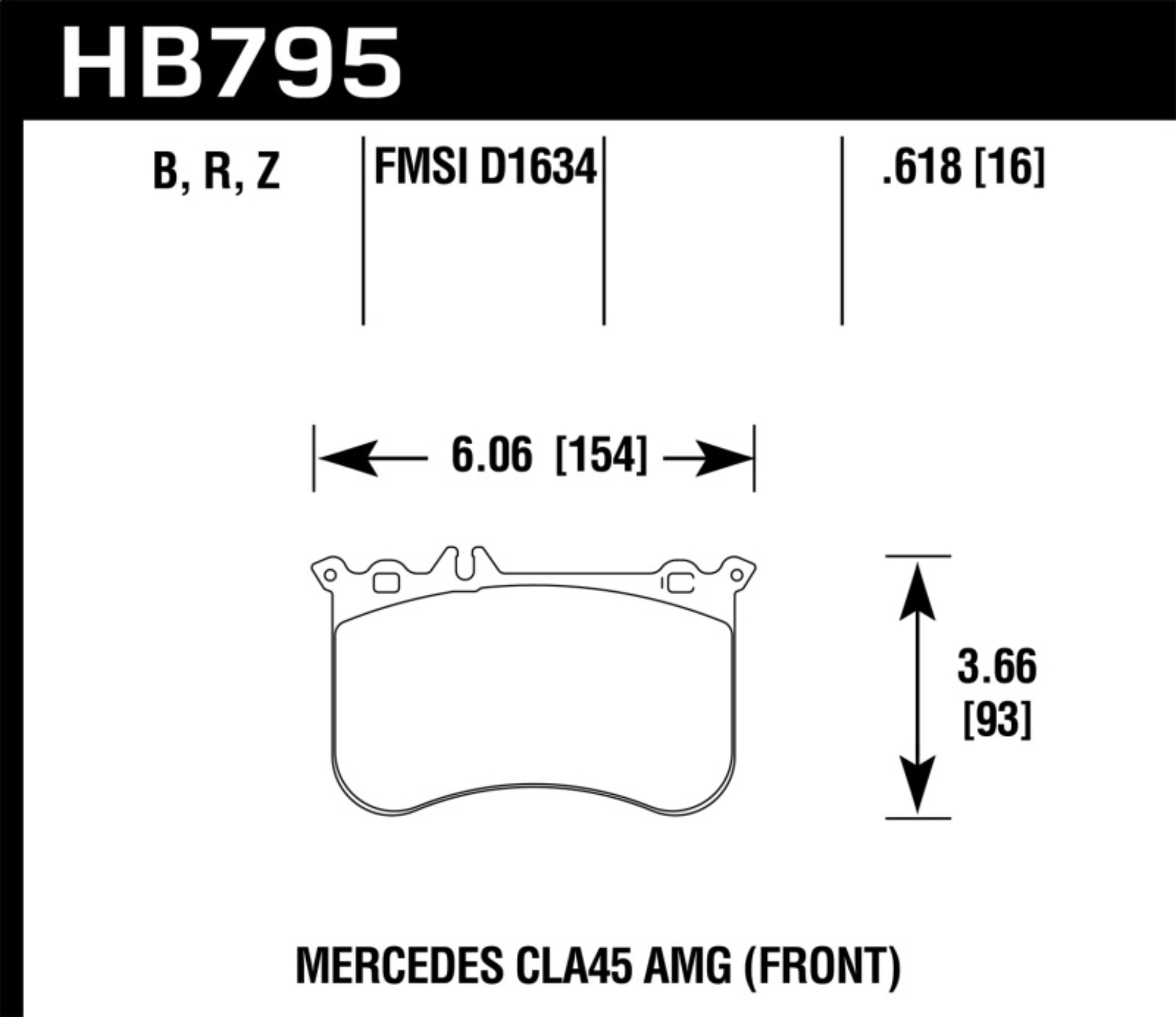 Picture of Hawk Performance HAWK Ceramic Brake Pad Sets - HB795Z.618