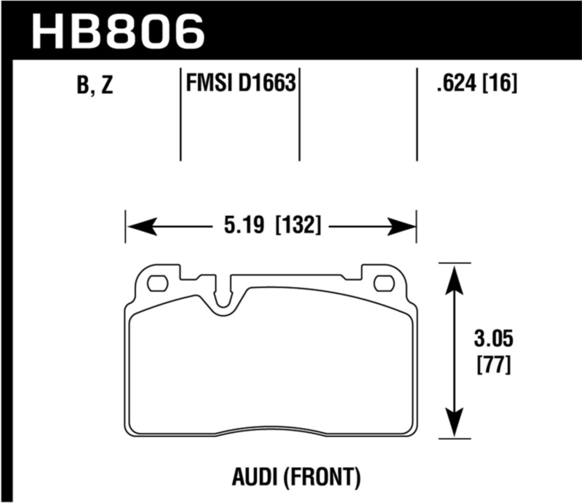 Picture of Hawk Performance HAWK Ceramic Brake Pad Sets - HB806Z.624