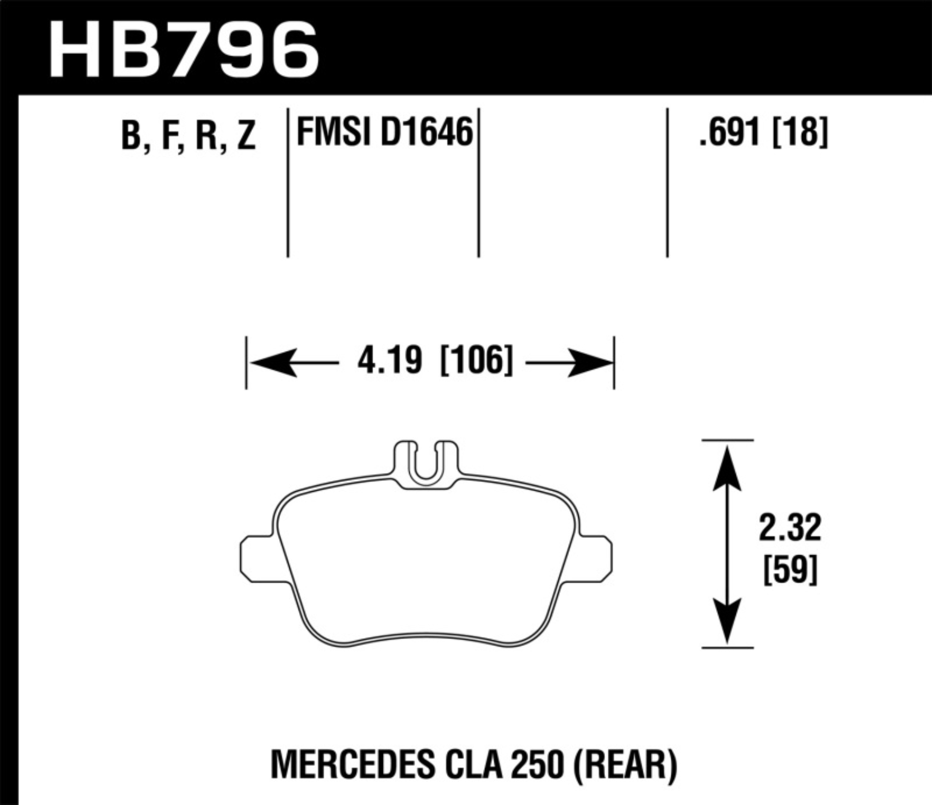 Picture of Hawk Performance HAWK HPS 5.0 Brake Pad Sets - HB796B.691