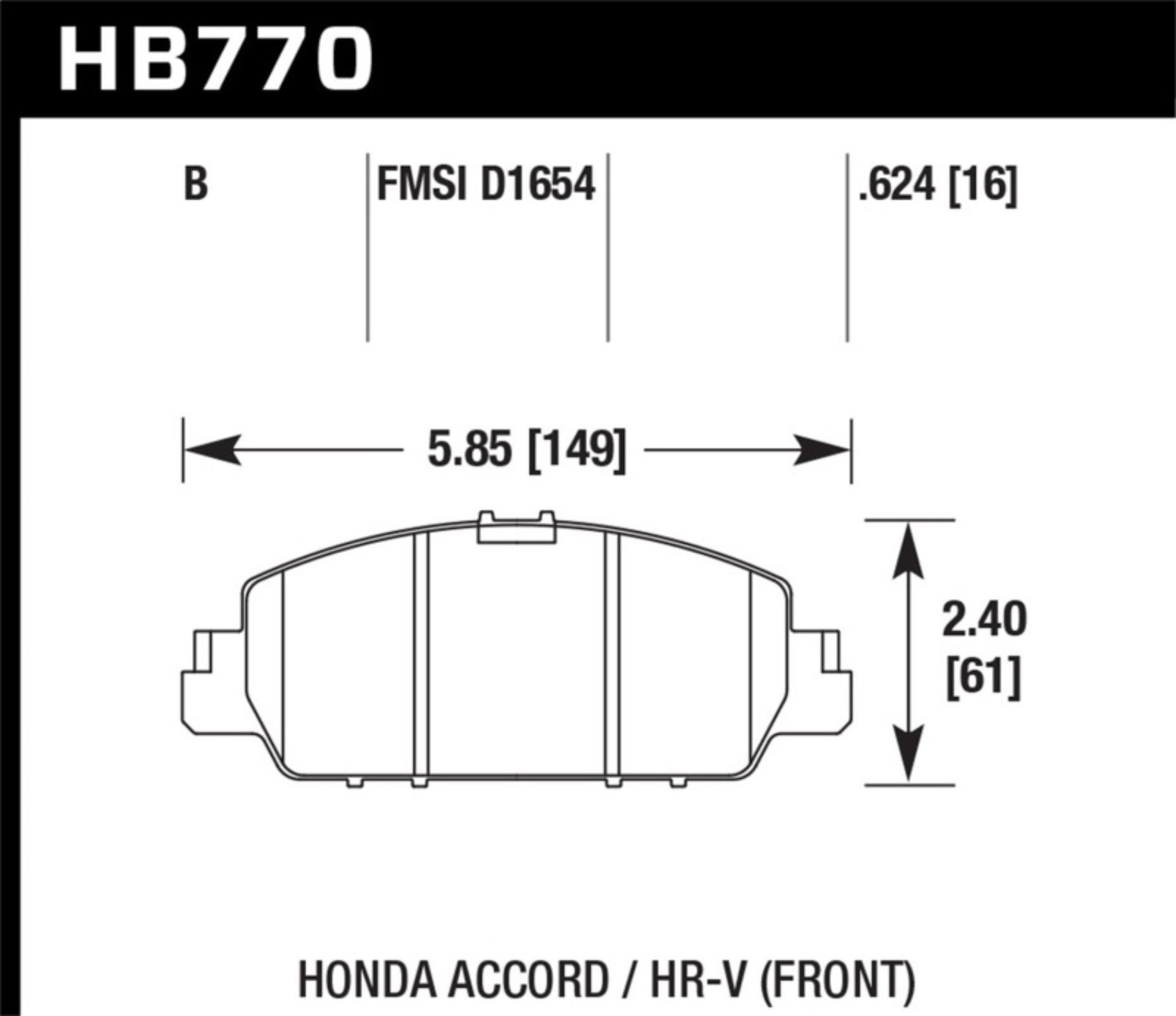Picture of Hawk Performance HAWK HPS 5.0 Brake Pad Sets - HB770B.624