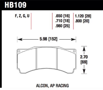 Picture of Hawk Performance HAWK DTC-70 Brake Pad Sets Rear - HB109U1.12