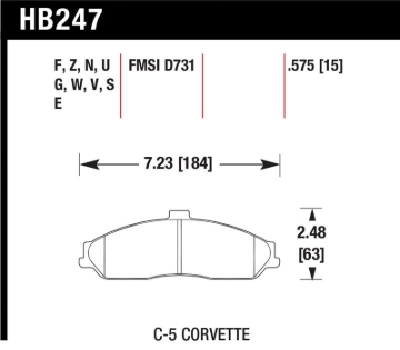 Picture of Hawk Performance HAWK DTC-50 Brake Pad Sets - HB247V.575