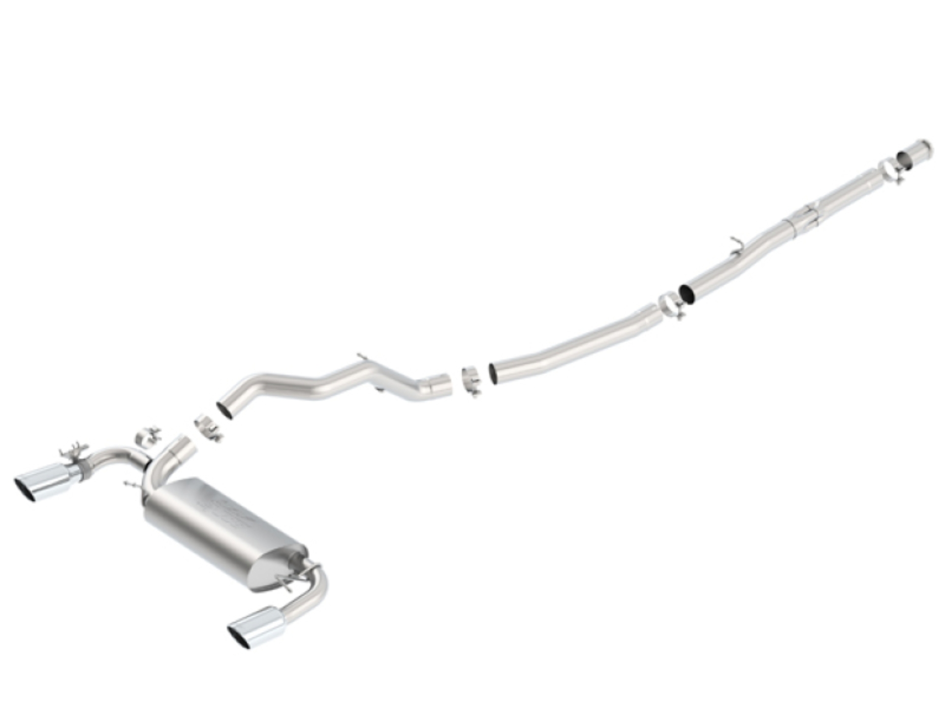 Picture of Borla RS 2.3L MT Round Angle-Cut Tips Split Rear Exit ATAK Catback Exhaust - 140730