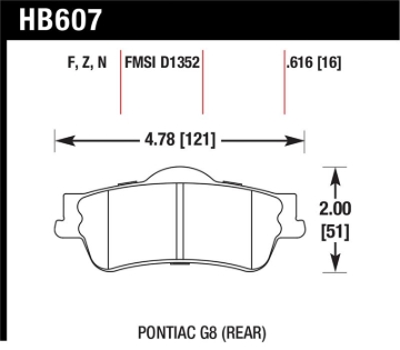 Picture of Hawk Performance HAWK HPS Brake Pad Sets - HB607F.616