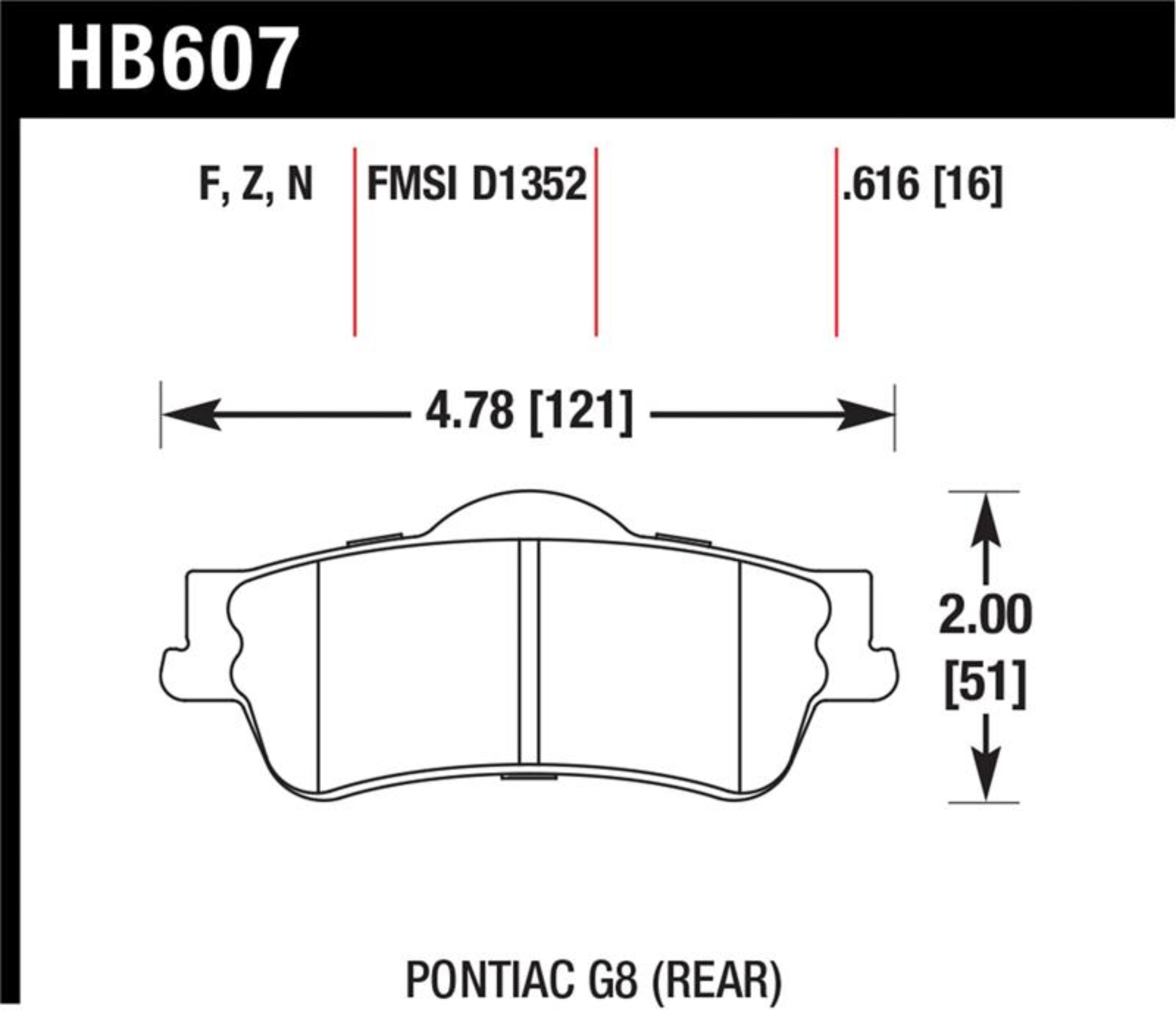 Picture of Hawk Performance HAWK Ceramic Brake Pad Sets - HB607Z.616