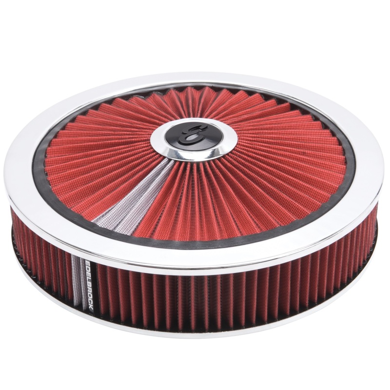 Picture of Pro-Flo Chrome Round 14" Air Cleaner - 3" Pro-Flo Element (Red)