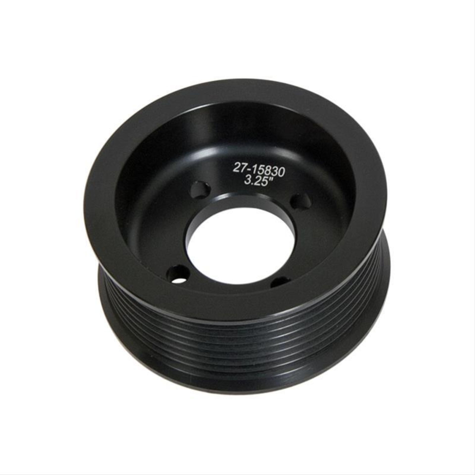 Picture of Edelbrock Competition Supercharger Pulley #15873 3.250 in. 8-Rib; Black Anodized