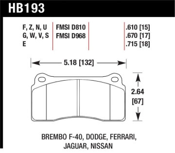 Picture of Hawk Performance HAWK Ceramic Brake Pad Sets - HB193Z.670