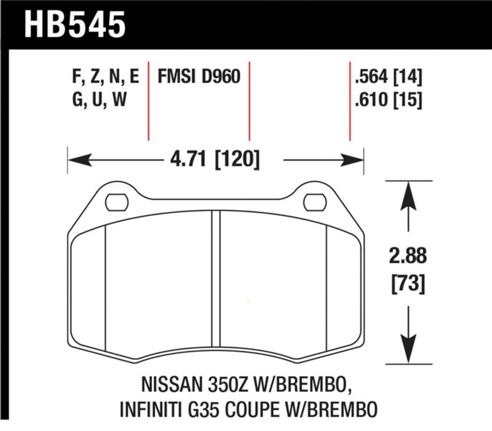 Picture of Hawk Performance HAWK HP+ Brake Pad Sets - HB545N.564