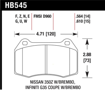 Picture of Hawk Performance HAWK HP+ Brake Pad Sets - HB545N.564