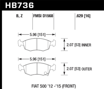 Picture of Hawk Performance HAWK Ceramic Brake Pad Sets - HB736Z.629