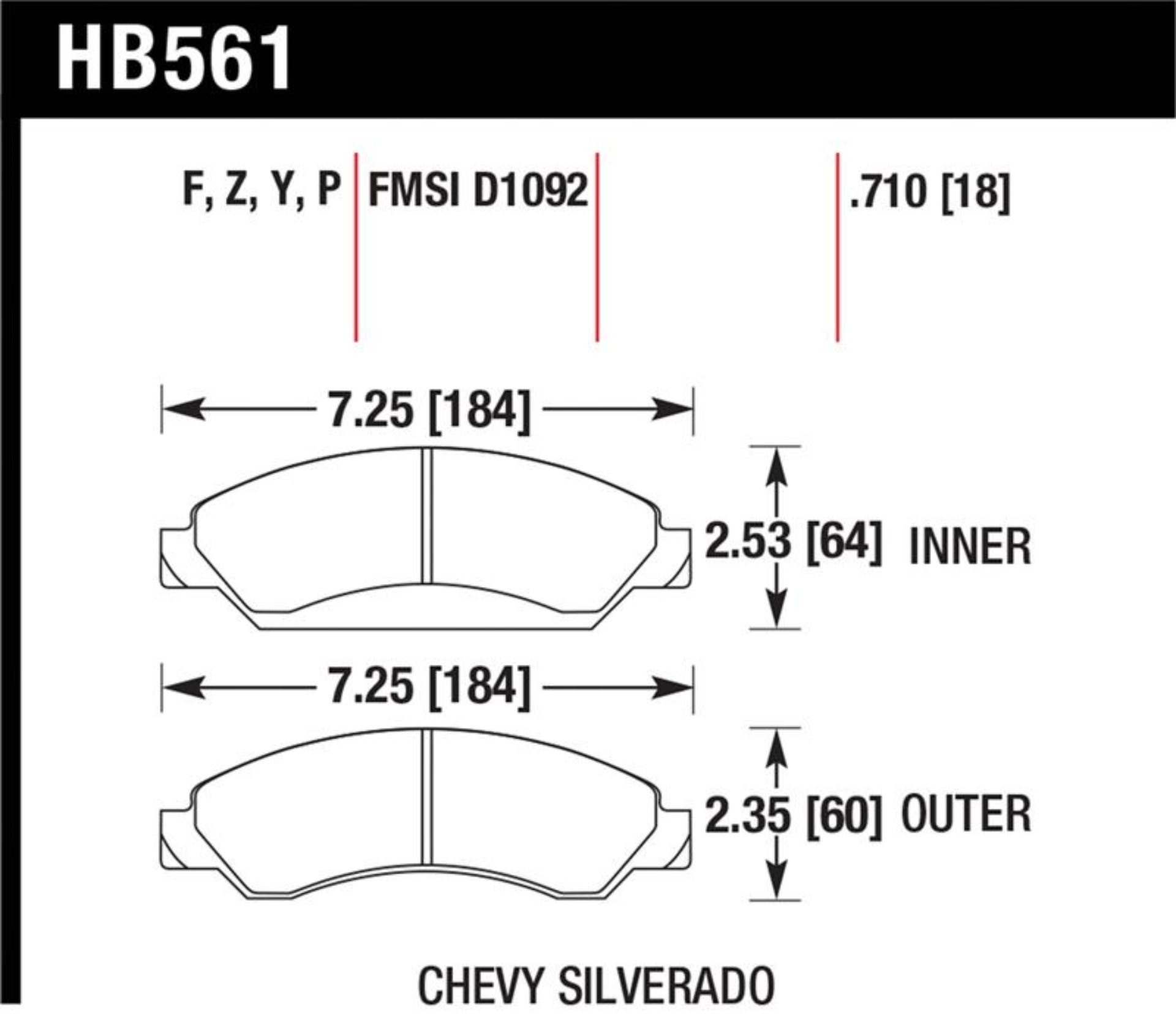Picture of Hawk Performance HAWK Super Duty Brake Pad Sets - HB561P.710