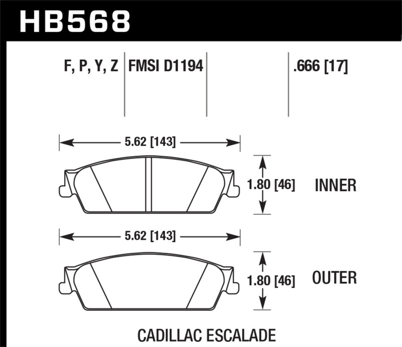 Picture of Hawk Performance HAWK Super Duty Brake Pad Sets - HB568P.666