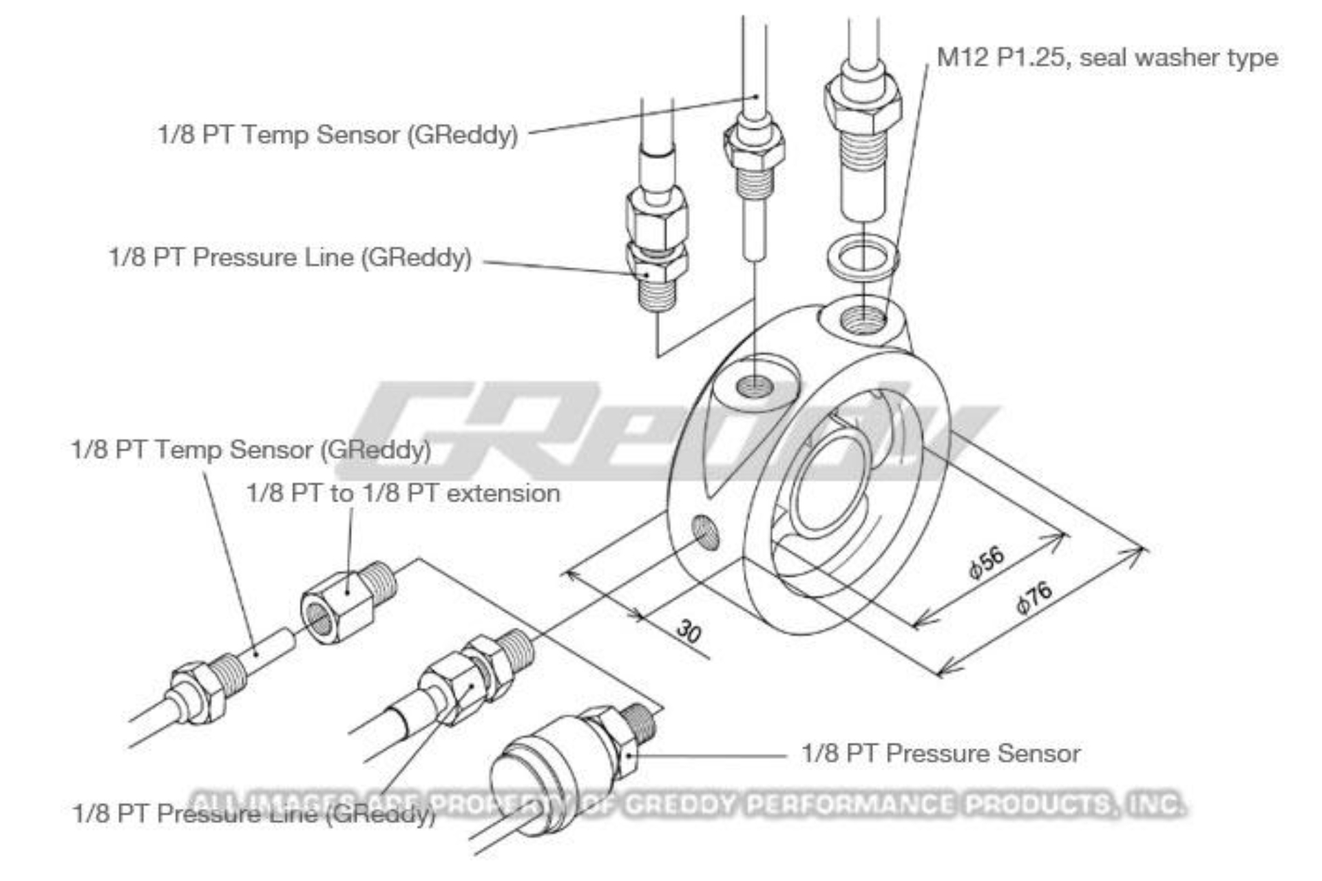Picture of GReddy GRE Oil Filter Block - 12002801