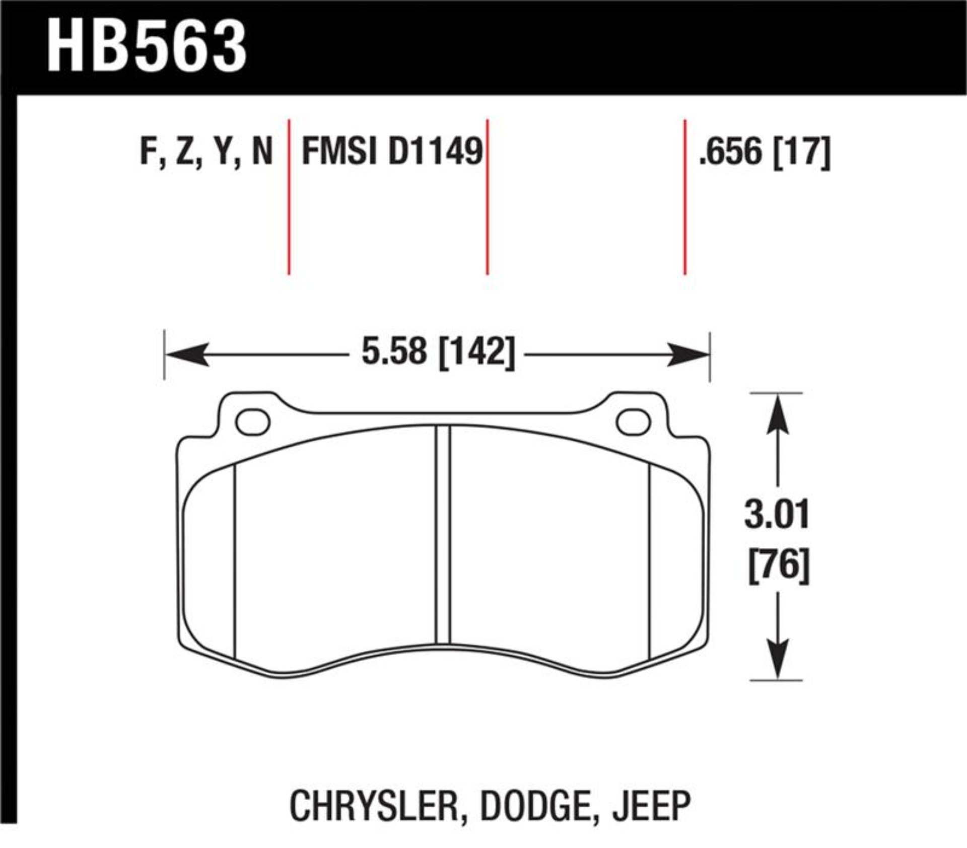 Picture of Hawk Performance HAWK HPS Brake Pad Sets - HB563F.656