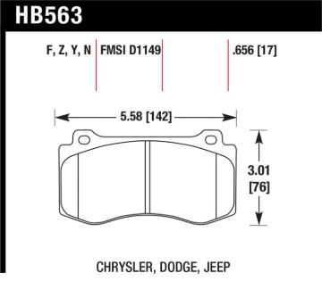 Picture of Hawk Performance HAWK HPS Brake Pad Sets - HB563F.656