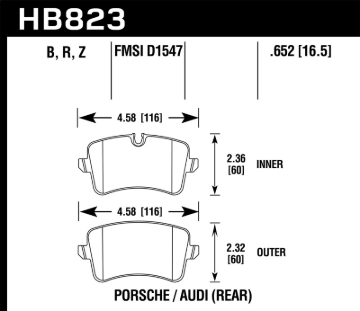 Picture of Hawk Performance HAWK HPS 5.0 Brake Pad Sets - HB823B.652