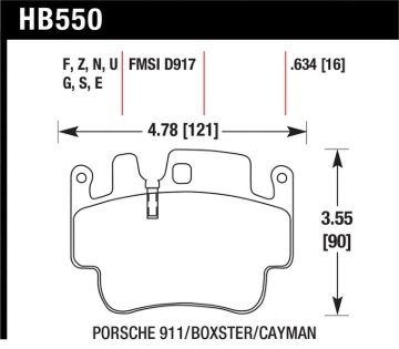 Picture of Hawk Performance HAWK HPS Brake Pad Sets Front - HB550F.634