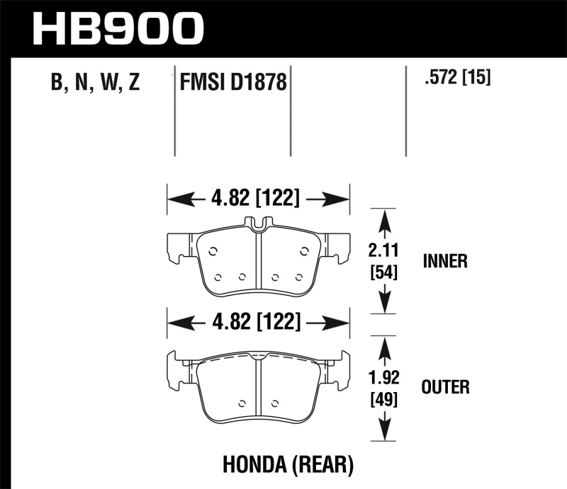 Picture of Hawk Performance HAWK Ceramic Brake Pad Sets - HB900Z.572