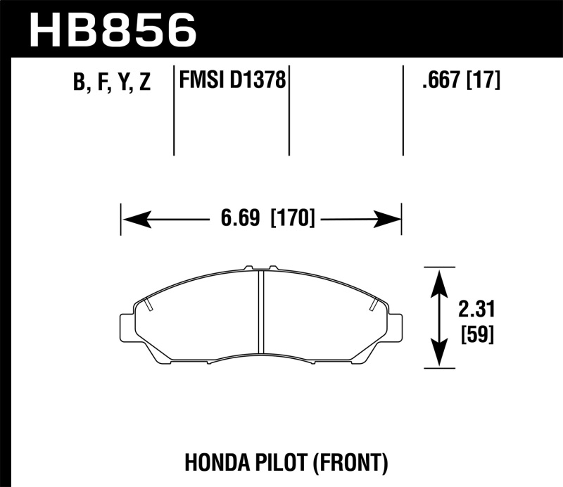 Picture of Hawk Performance HAWK Ceramic Brake Pad Sets - HB856Z.667