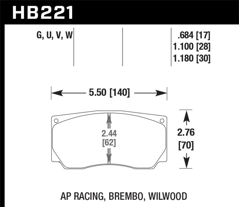 Picture of Hawk Performance HAWK DTC-70 Brake Pad Sets - HB221U.787