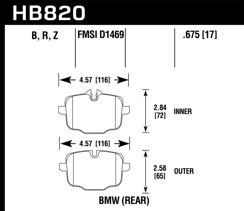 Picture of Hawk Performance HAWK HPS 5.0 Brake Pad Sets - HB820B.675