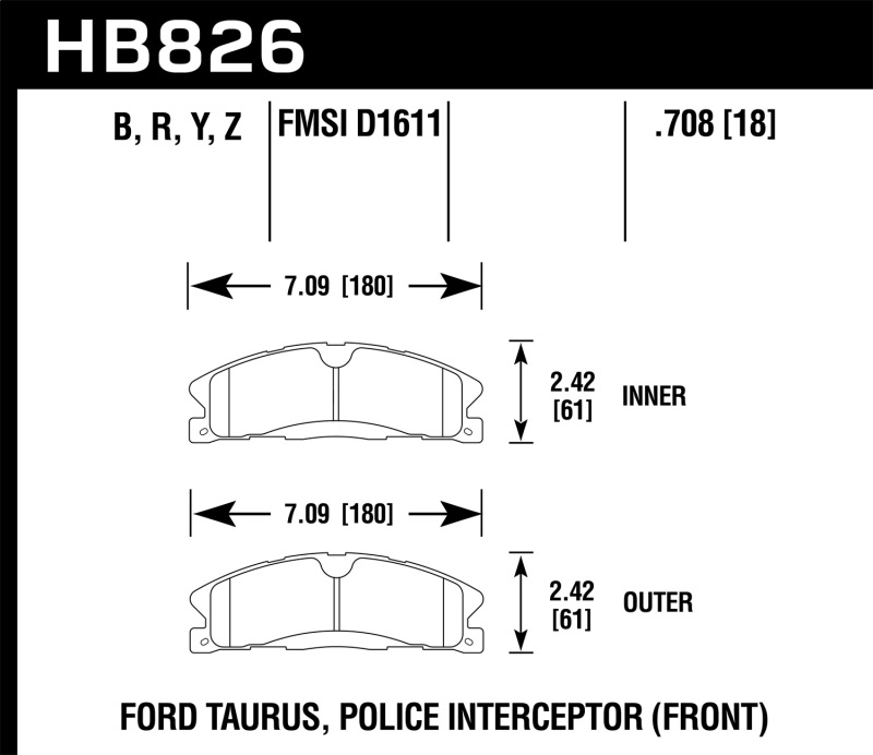Picture of Hawk Performance HAWK HPS 5.0 Brake Pad Sets - HB826B.708
