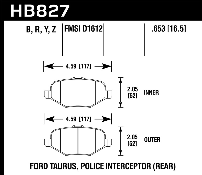 Picture of Hawk Performance HAWK HPS 5.0 Brake Pad Sets - HB827B.653