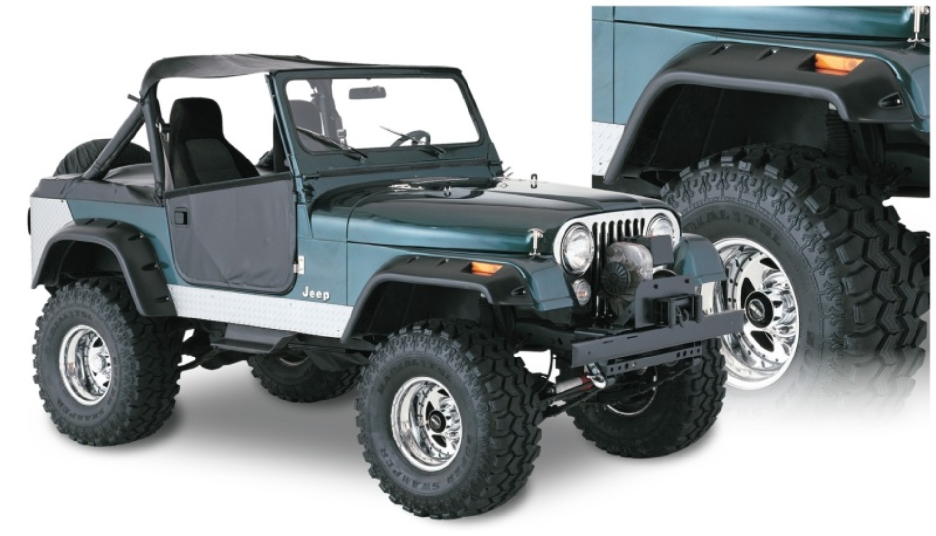 Picture of Bushwacker BUS Jeep Cutout Style Flares Fender Flares - 10910-07