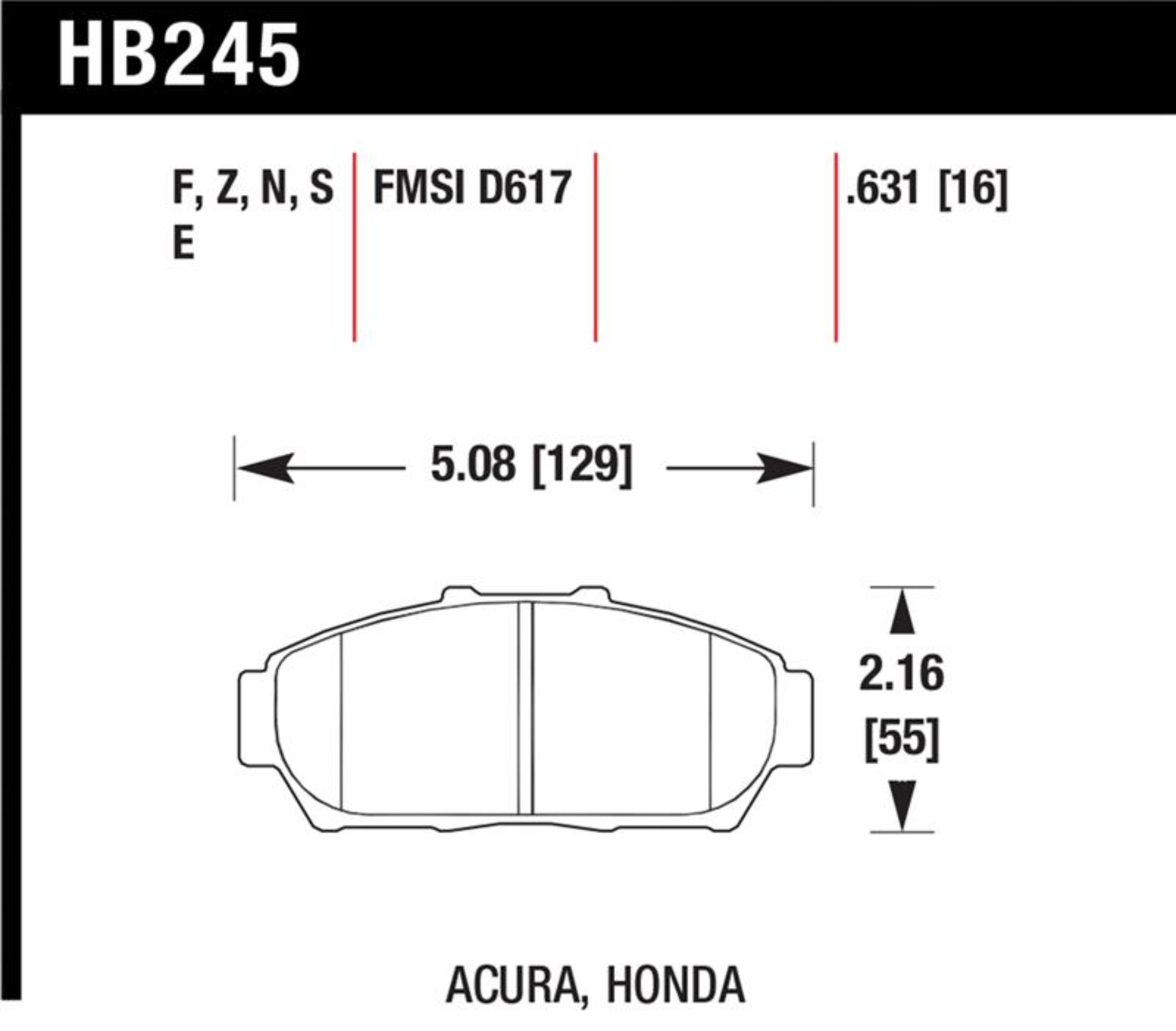 Picture of Hawk Performance HAWK Blue 9012 Brake Pad Sets - HB245E.631
