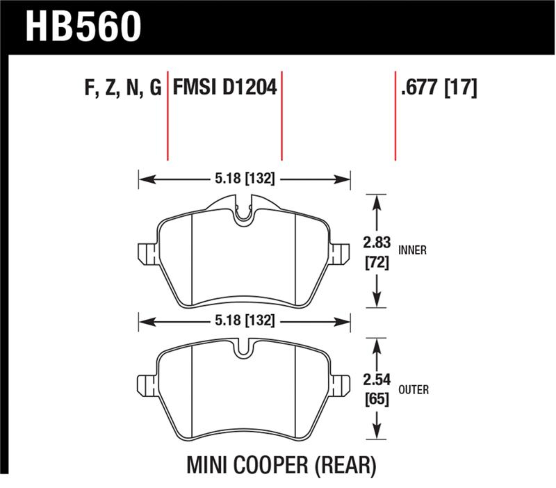 Picture of Hawk Performance HAWK DTC-60 Brake Pad Sets - HB560G.677