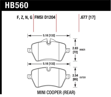 Picture of Hawk Performance HAWK DTC-60 Brake Pad Sets - HB560G.677