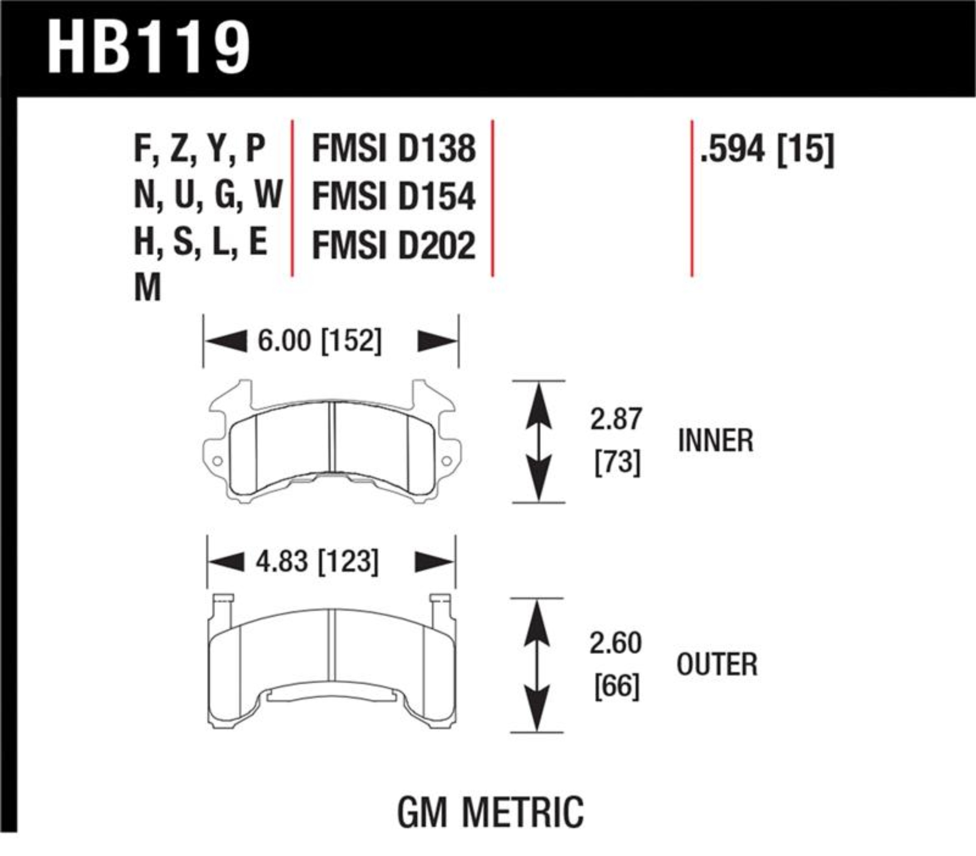 Picture of Hawk Performance HAWK DTC-60 Brake Pad Sets - HB119G.594