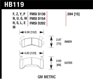 Picture of Hawk Performance HAWK DTC-60 Brake Pad Sets - HB119G.594