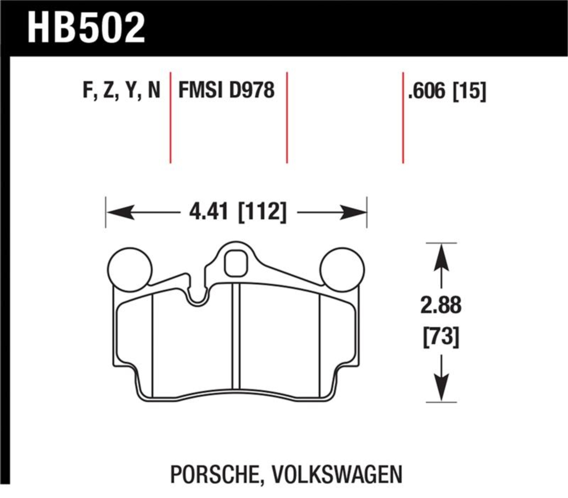 Picture of Hawk Performance HAWK HPS Brake Pad Sets Rear - HB502F.606