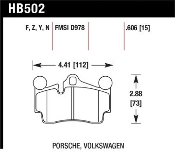 Picture of Hawk Performance HAWK HPS Brake Pad Sets Rear - HB502F.606