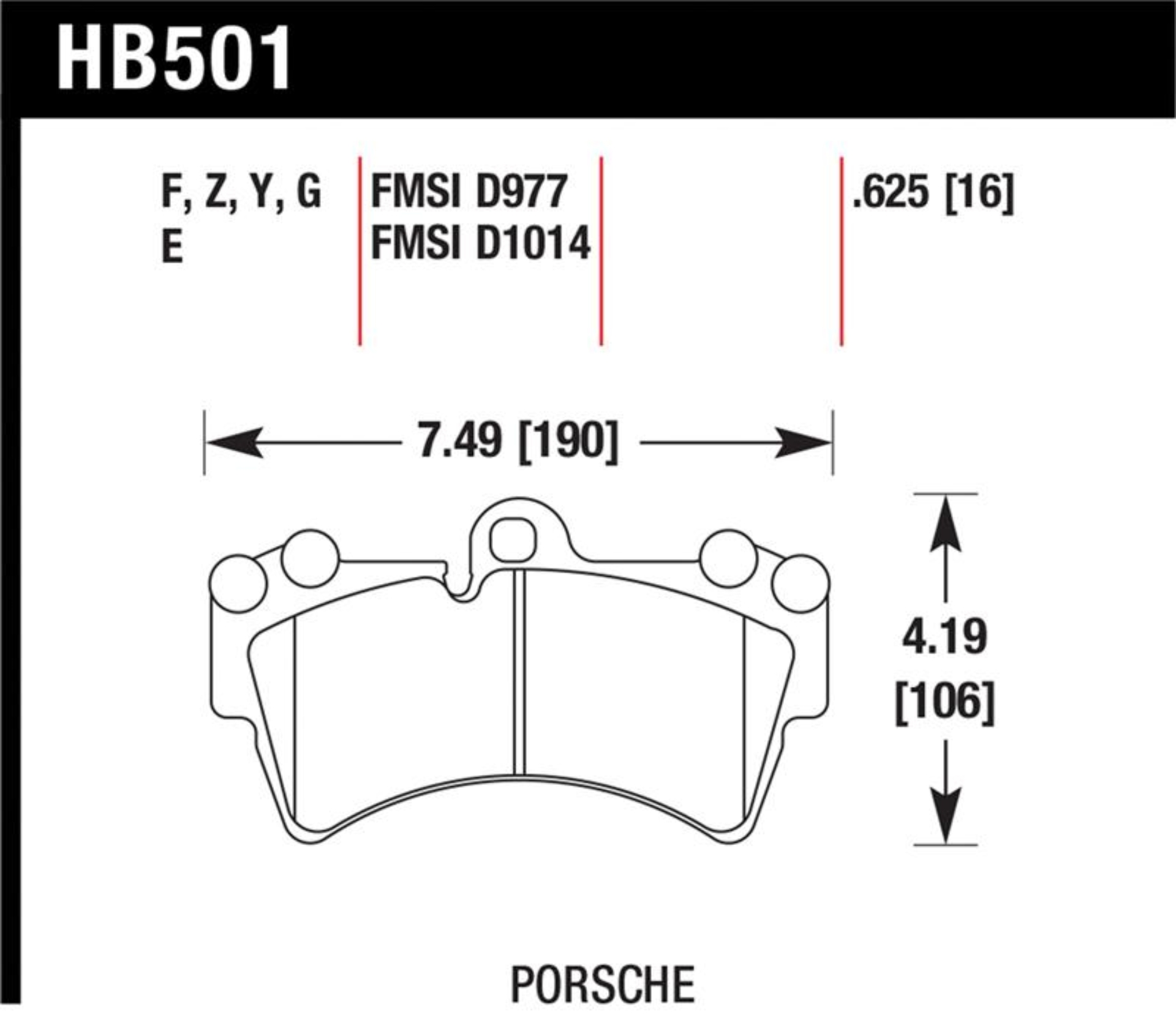 Picture of Hawk Performance HAWK HPS Brake Pad Sets Front - HB501F.625