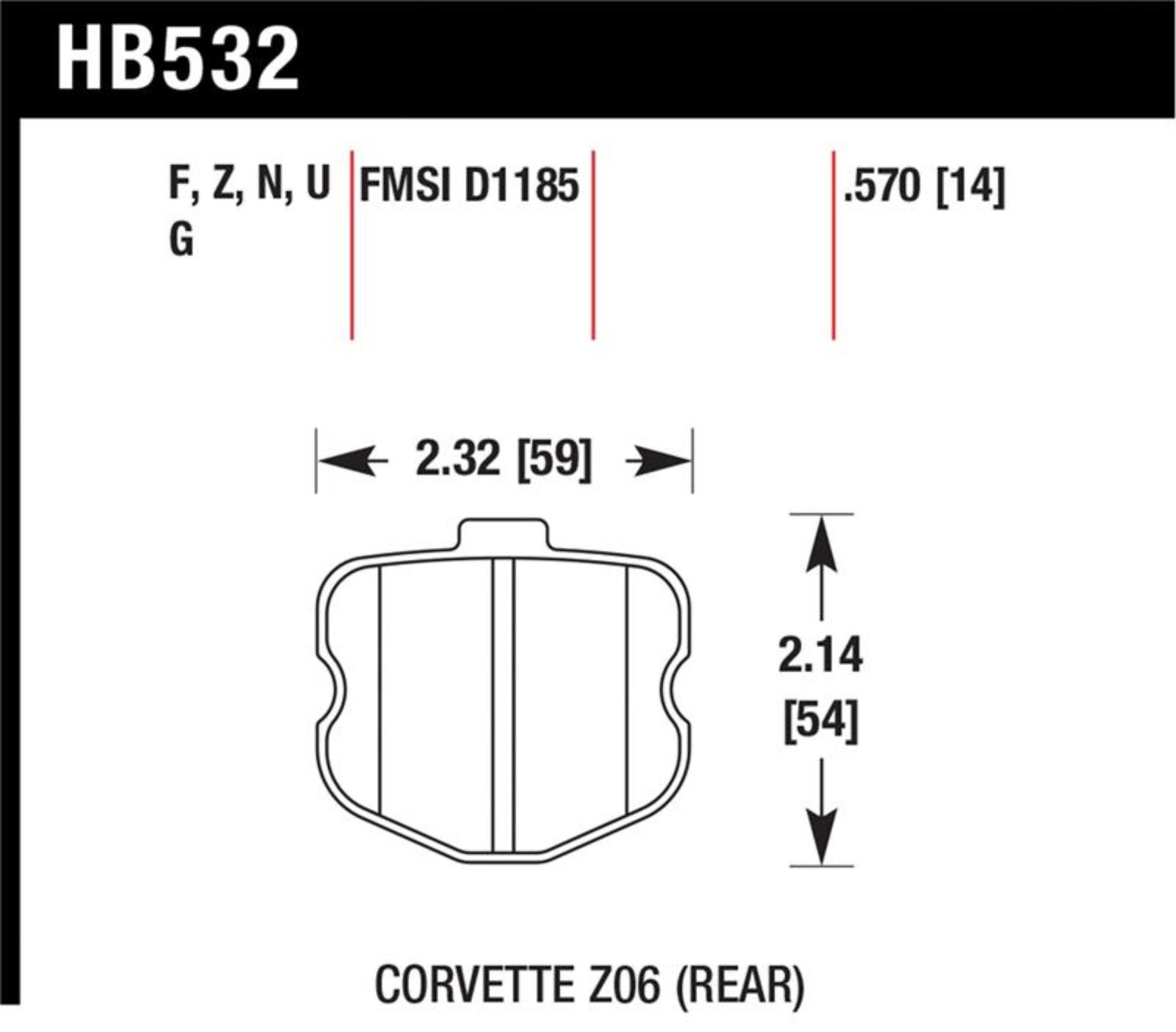 Picture of Hawk Performance HAWK Ceramic Brake Pad Sets - HB532Z.570