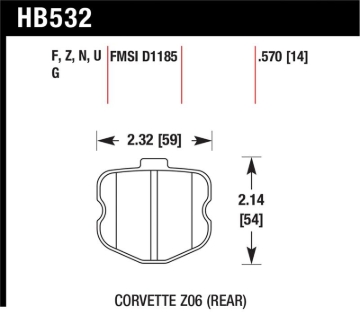 Picture of Hawk Performance HAWK HPS Brake Pad Sets - HB532F.570