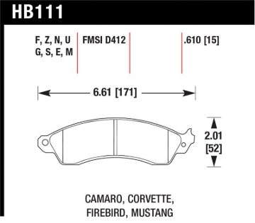 Picture of Hawk Performance HAWK Ceramic Brake Pad Sets - HB111Z.610