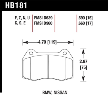Picture of Hawk Performance HAWK HPS Brake Pad Sets - HB181F.660