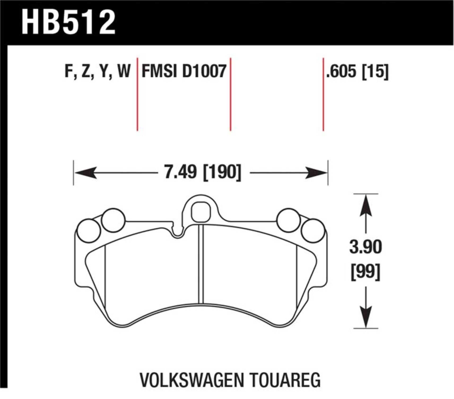 Picture of Hawk Performance HAWK Ceramic Brake Pad Sets Front - HB512Z.605
