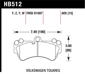 Picture of Hawk Performance HAWK Ceramic Brake Pad Sets Front - HB512Z.605