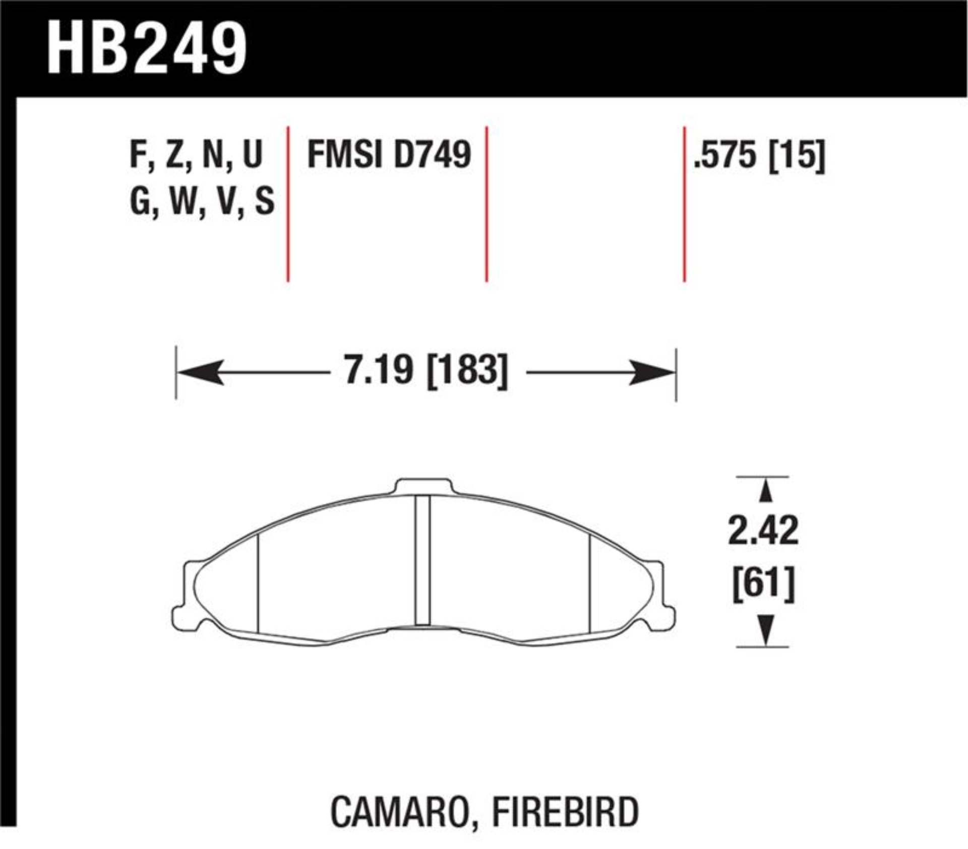 Picture of Hawk Performance HAWK HP+ Brake Pad Sets - HB249N.575