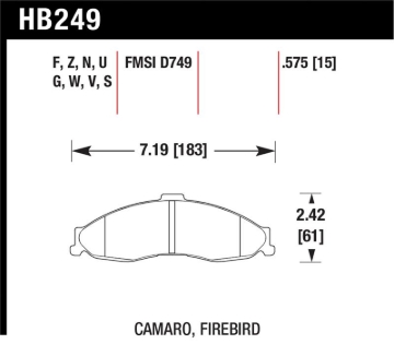 Picture of Hawk Performance HAWK HP+ Brake Pad Sets - HB249N.575