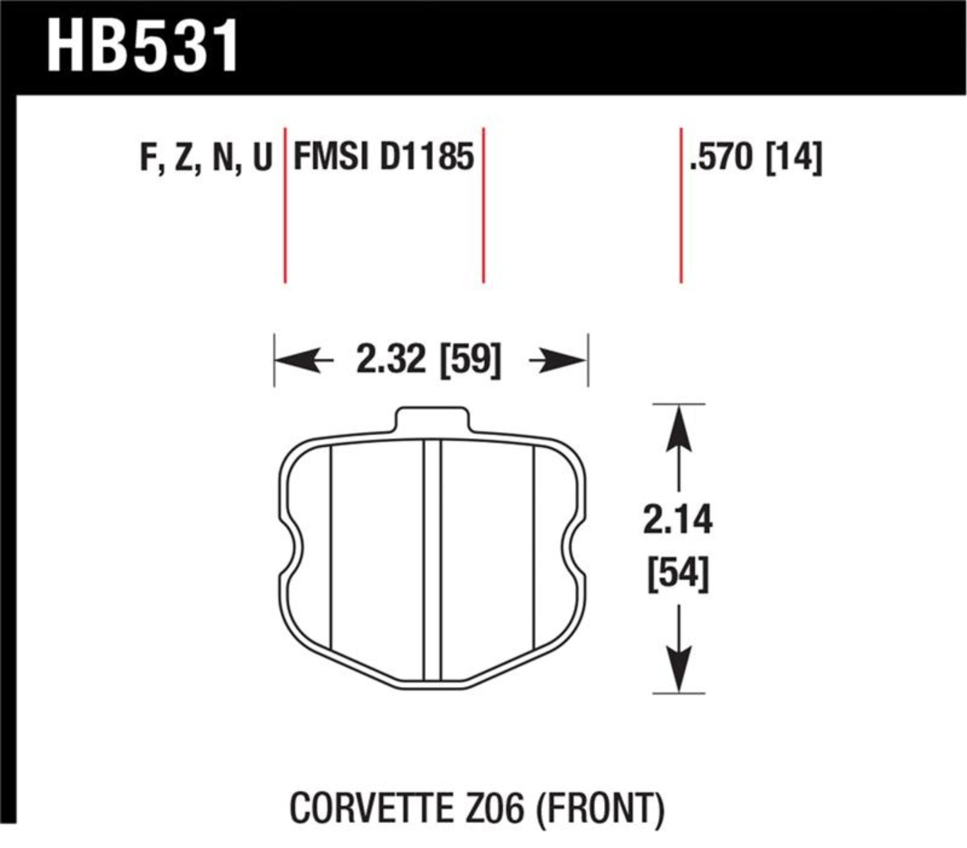 Picture of Hawk Performance HAWK HPS Brake Pad Sets - HB531F.570