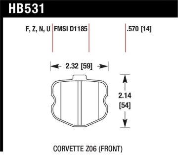 Picture of Hawk Performance HAWK HPS Brake Pad Sets - HB531F.570